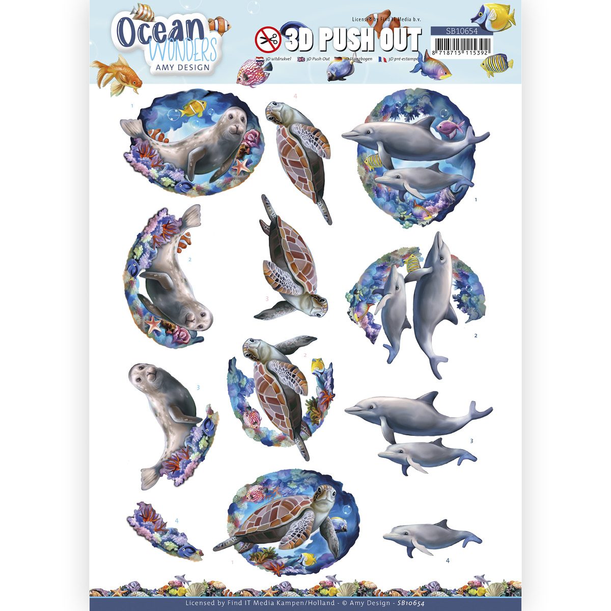 3D Push Out - Amy Design - Ocean Wonders - Sea Turtle 3D Push Out - Amy Design - Ocean Wonders - Sea Turtle