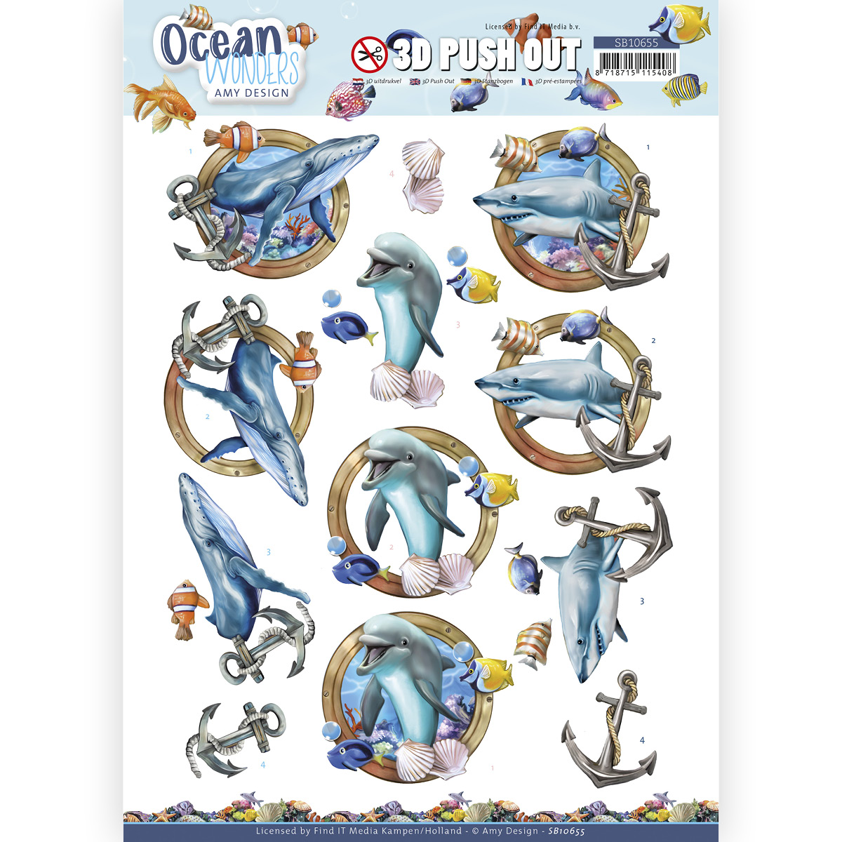3D Push Out - Amy Design - Ocean Wonders - Shark 3D Push Out - Amy Design - Ocean Wonders - Shark