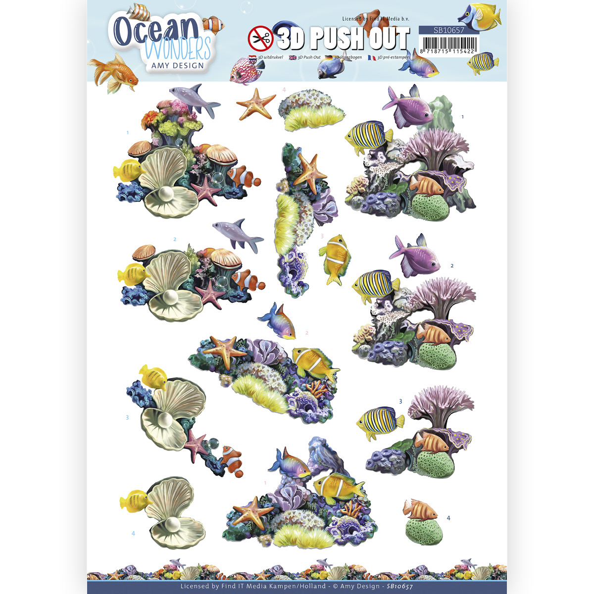 3D Push Out - Amy Design - Ocean Wonders - Coral Reef 3D Push Out - Amy Design - Ocean Wonders - Coral Reef