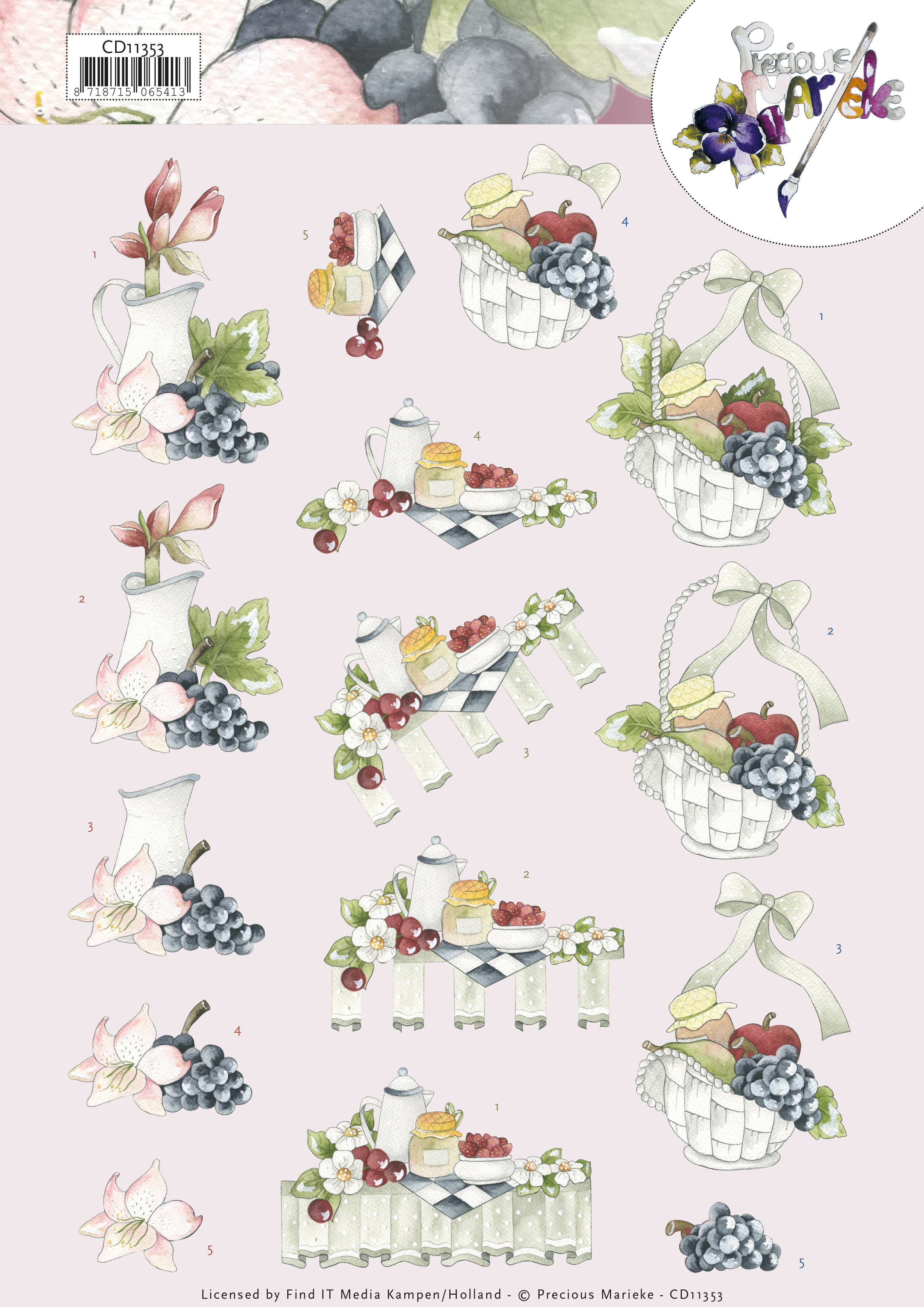 3D Cutting Sheet - Precious Marieke - Grapes