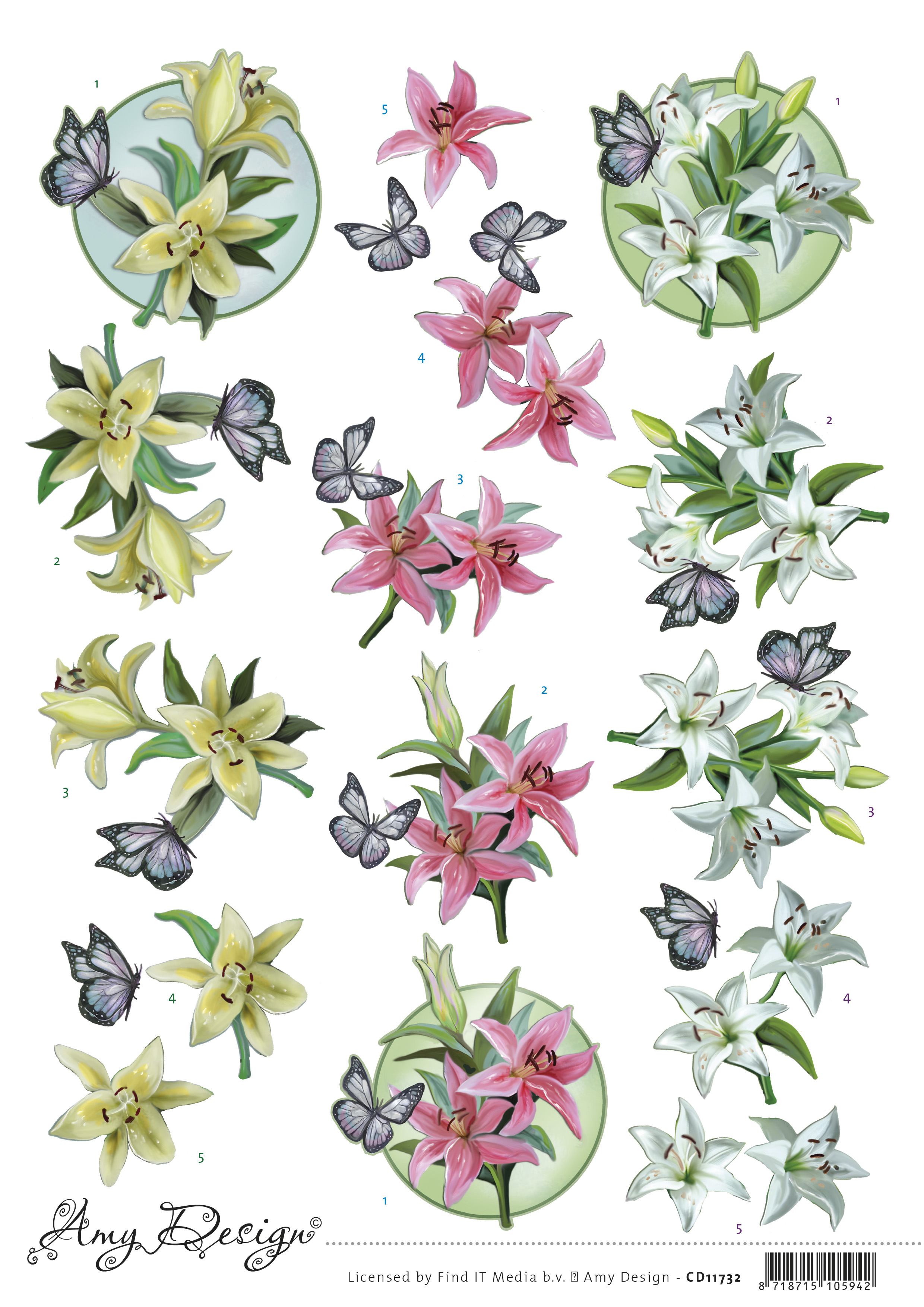 3D Cutting Sheet - Amy Design - Lily 3D Cutting Sheet - Amy Design - Lily