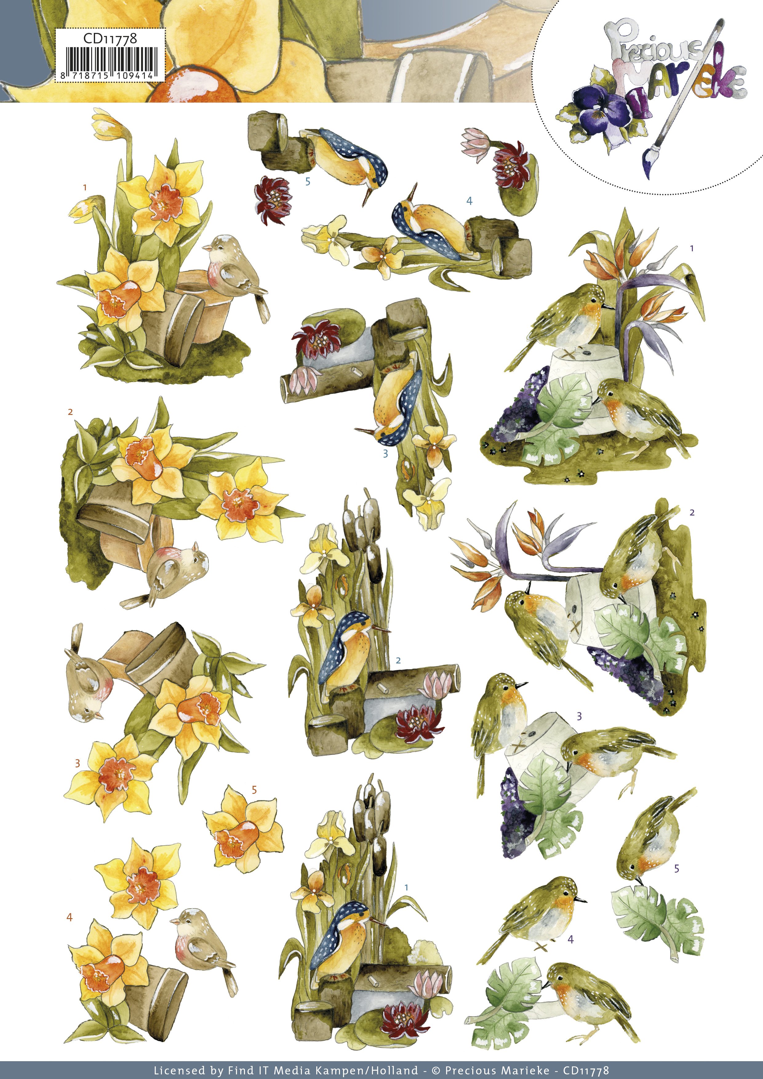 3D Cutting Sheet - Precious Marieke - Birds
