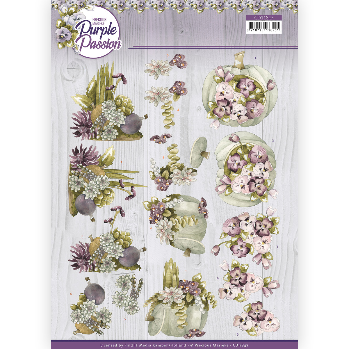 3D Cutting Sheet - Precious Marieke - Purple Passion - Pumpkin Passion 3D Cutting Sheet - Precious Marieke - Purple Passion - Pumpkin Passion