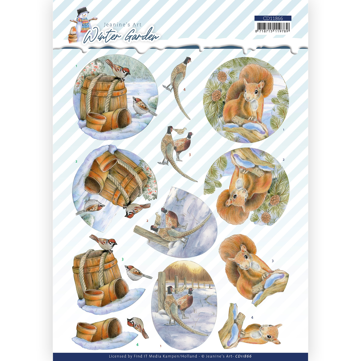 3D Cutting Sheet - Jeanine's Art - Winter Garden - Pheasant 3D Cutting Sheet - Jeanine's Art - Winter Garden - Pheasant