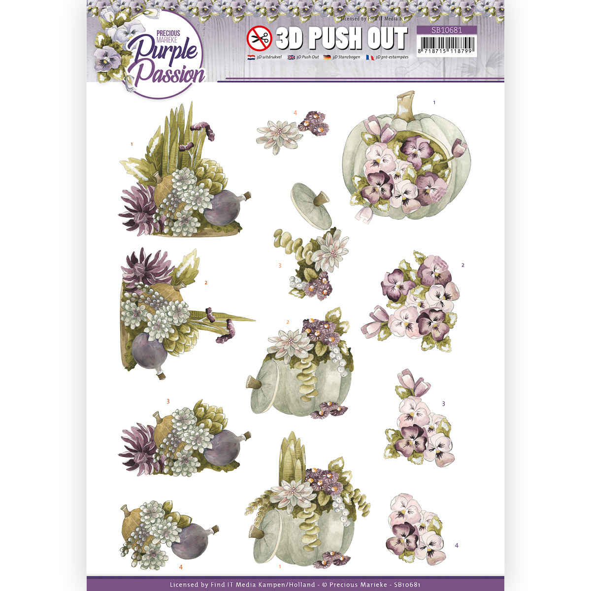 3D Push Out - Precious Marieke - Purple Passion - Pumpkin Passion 3D Push Out - Precious Marieke - Purple Passion - Pumpkin Passion