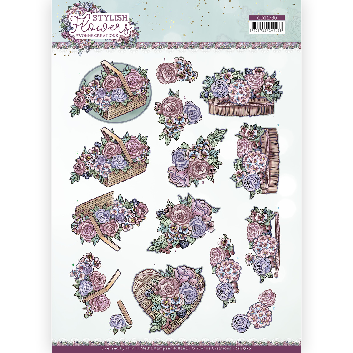 3D Cutting Sheet - Yvonne Creations - Stylish Flowers - Flowers and Rattan 3D Cutting Sheet - Yvonne Creations - Stylish Flowers - Flowers and Rattan