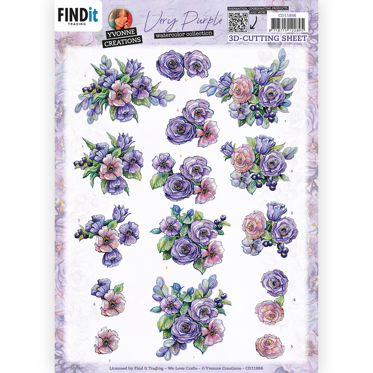 3D Cutting Sheets - Yvonne Creations - Very Purple - Blueberries 3D Cutting Sheets - Yvonne Creations - Very Purple - Blueberries
