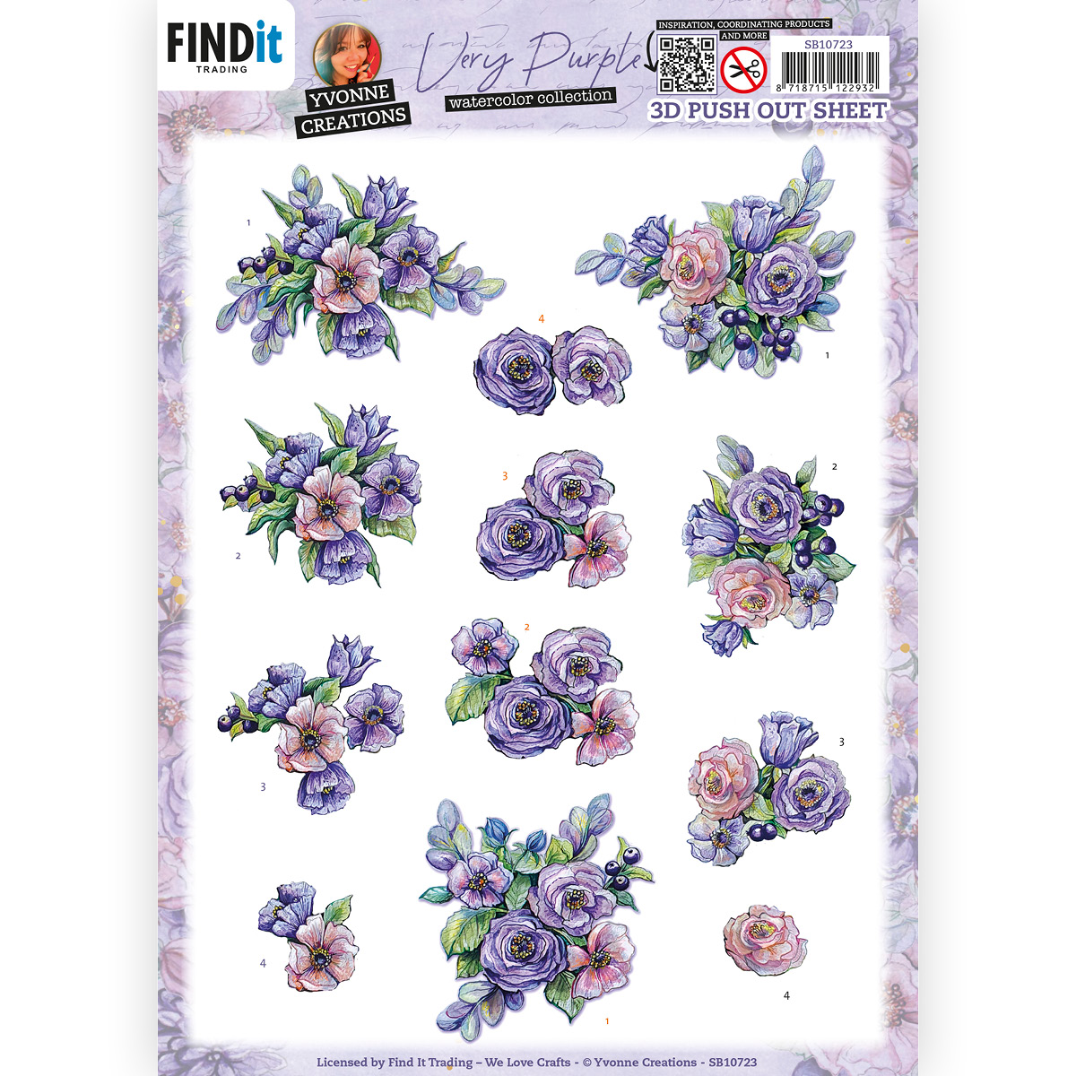 3D Push Out - Yvonne Creations - Very Purple - Blueberries 3D Push Out - Yvonne Creations - Very Purple - Blueberries