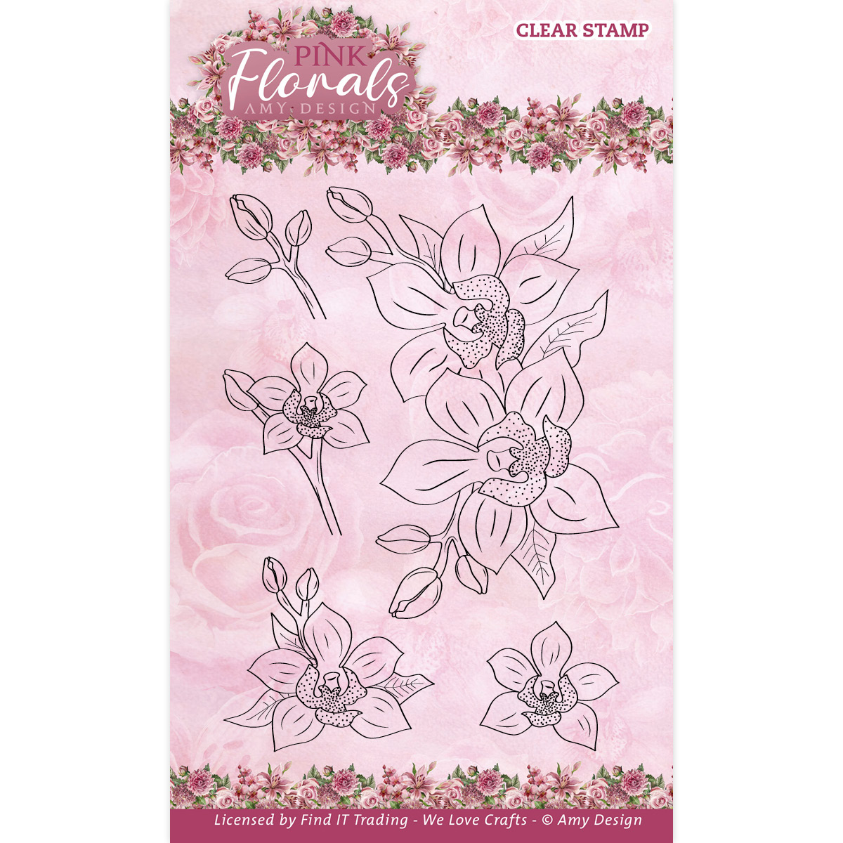 Clear Stamps - Amy Design - Pink Florals - Orchid Clear Stamps - Amy Design - Pink Florals - Orchid