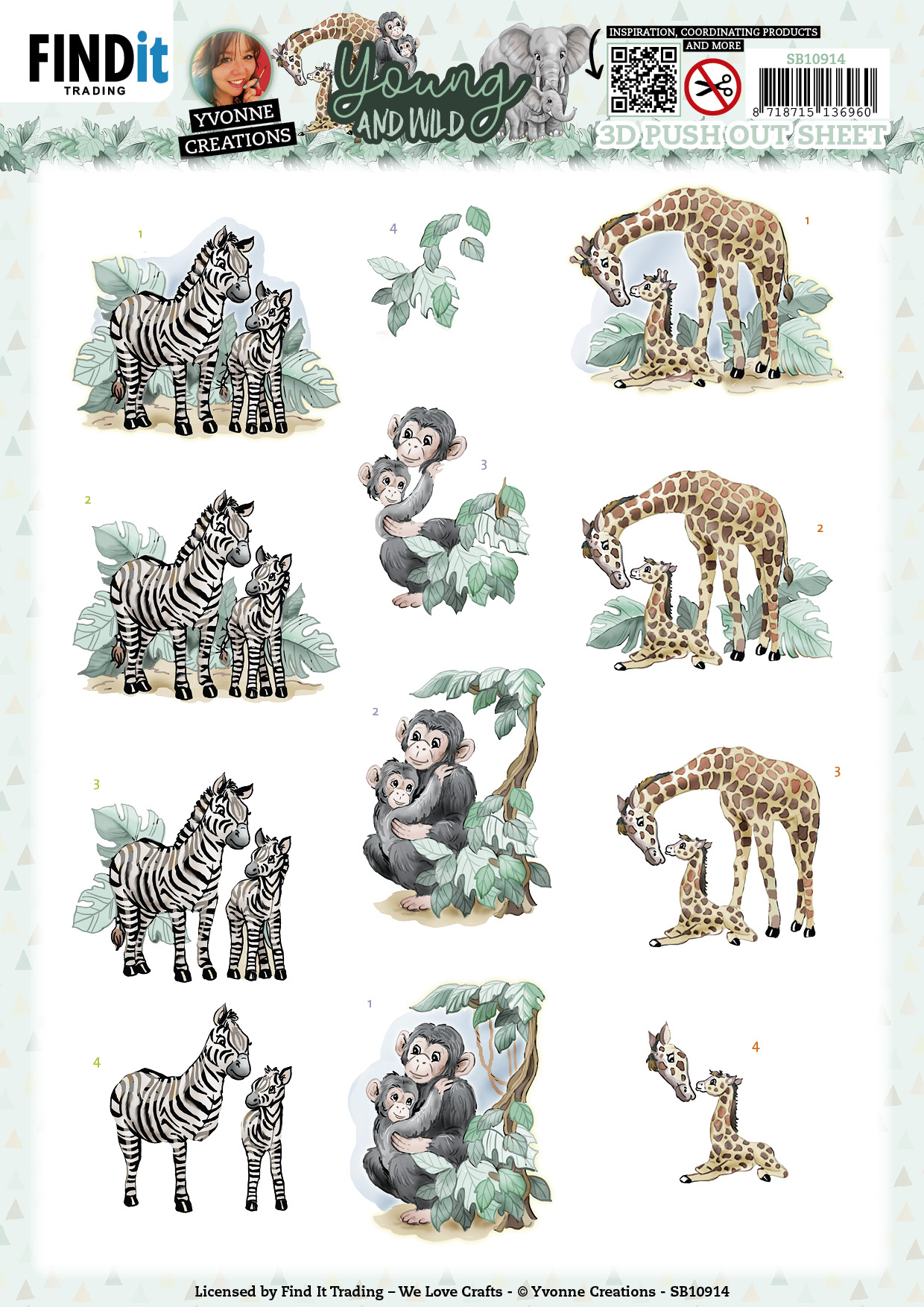 3D Push Out - Yvonne Creations - Young and Wild - Monkey 3D Push Out - Yvonne Creations - Young and Wild - Monkey