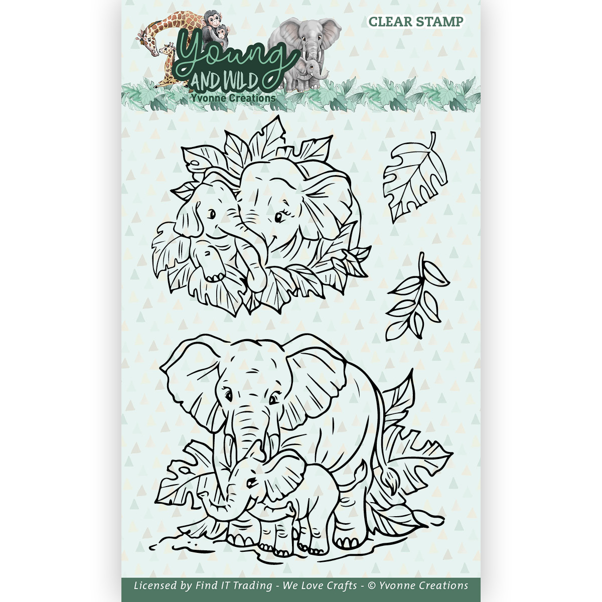 Clear Stamps - Yvonne Creations - Young and Wild - Elephant Clear Stamps - Yvonne Creations - Young and Wild - Elephant