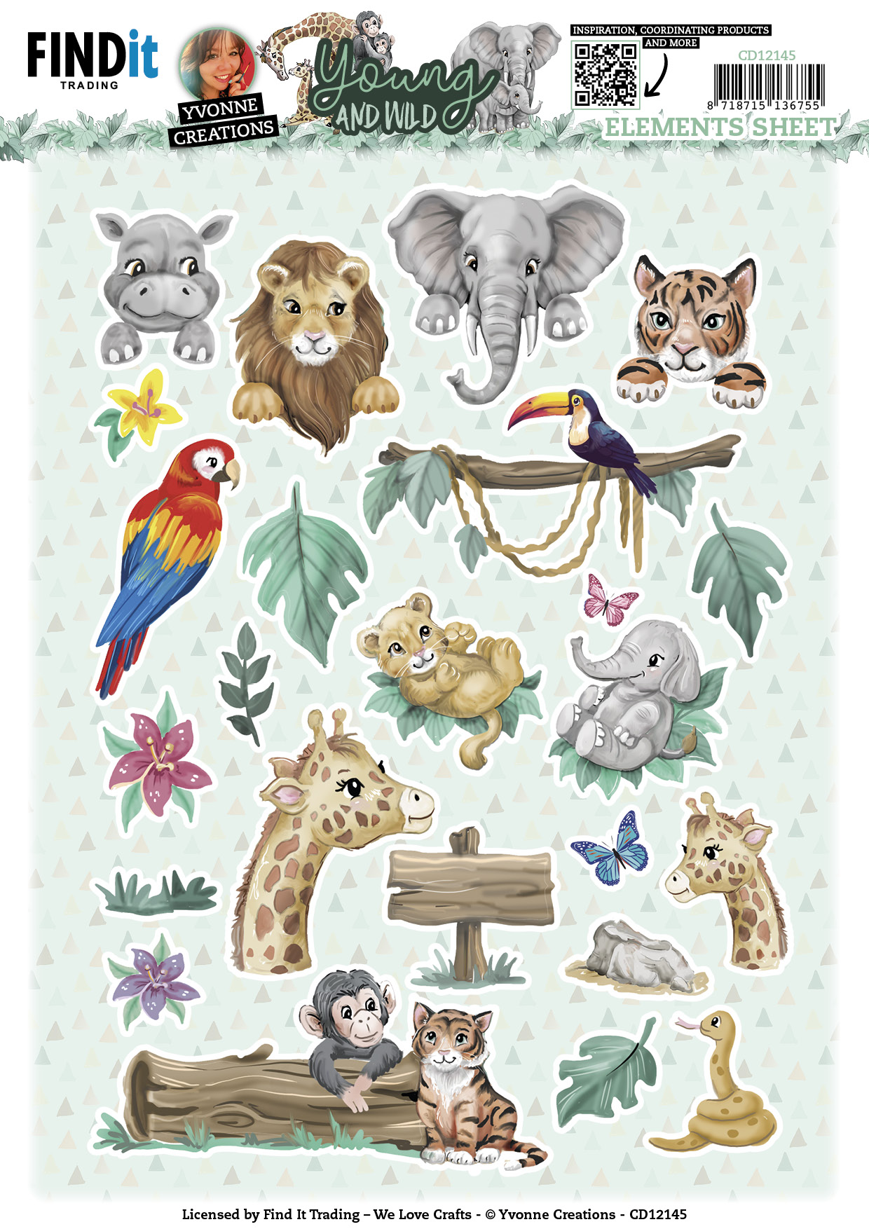 Cutting Sheets - Yvonne Creations - Young and Wild - Small Elements Cutting Sheets - Yvonne Creations - Young and Wild - Small Elements